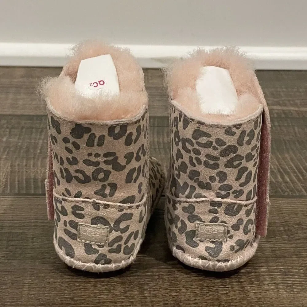 Ugg Australia Cassie Pink Leopard Infant Boots Size 0/1 XSmall 0-6 Months EUC
